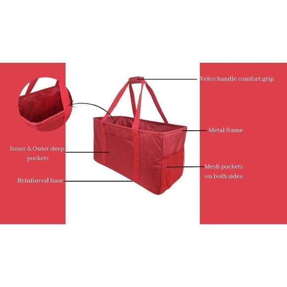 Multipurpose Utility Tote - Crimson - Picture 7 of 16